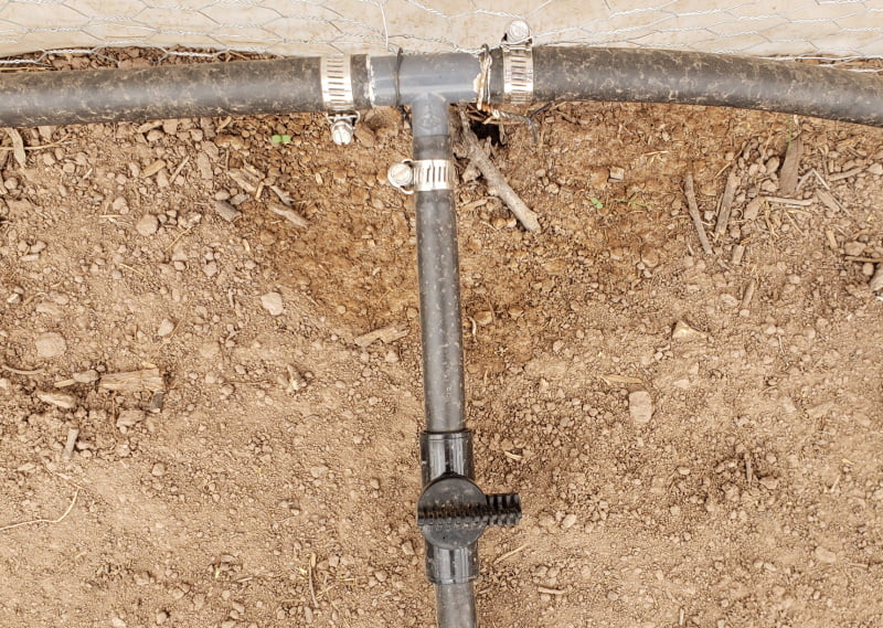 drip mainline tubing fittings and shut off valve